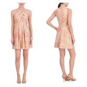 Vince Camuto Jacquard fit & flare halter dress size 14 NWT